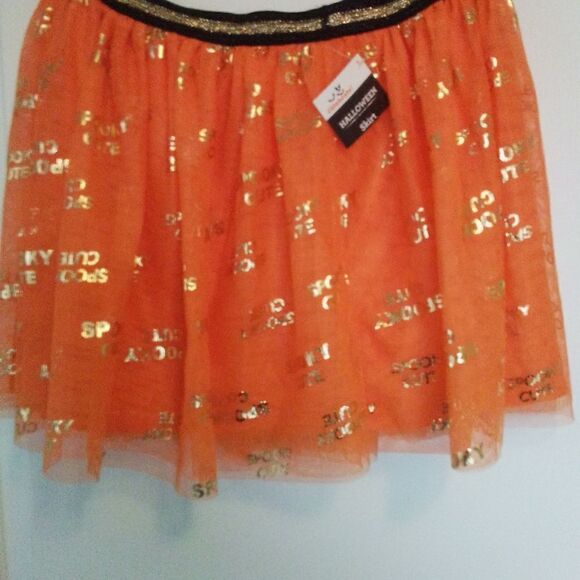 XXL/2XG Girls ‘Spooky Cute’ Orange Tulle Halloween Skirt NWT” - Picture 3 of 4